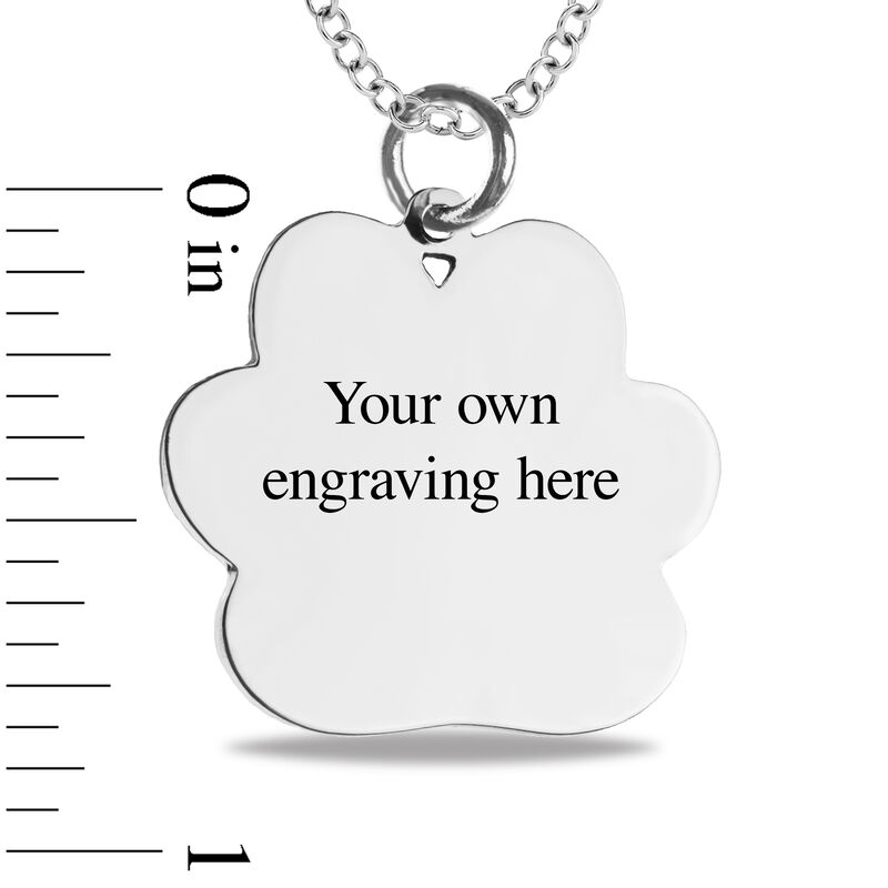 Paw Print Photo Pendant in White Gold image number null